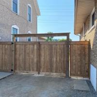 wood fence double gate 6x6