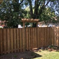 wood gate fence corner top
